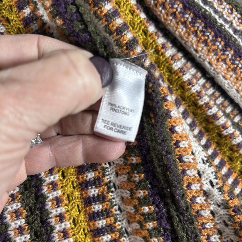 Women's Crochet Open Knit Duster Sleeveless Cardigan Vest Boho Hippie Granola XL - Picture 5 of 7